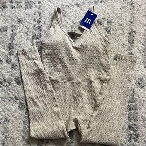 JoyLab Light Beige Patterned Jumpsuit